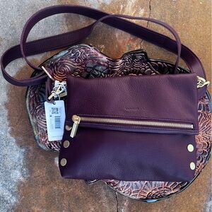 NWT Hammitt VIP Med Cherrywood Leather Crossbody  Wine Lining Gold-Tone Hardware